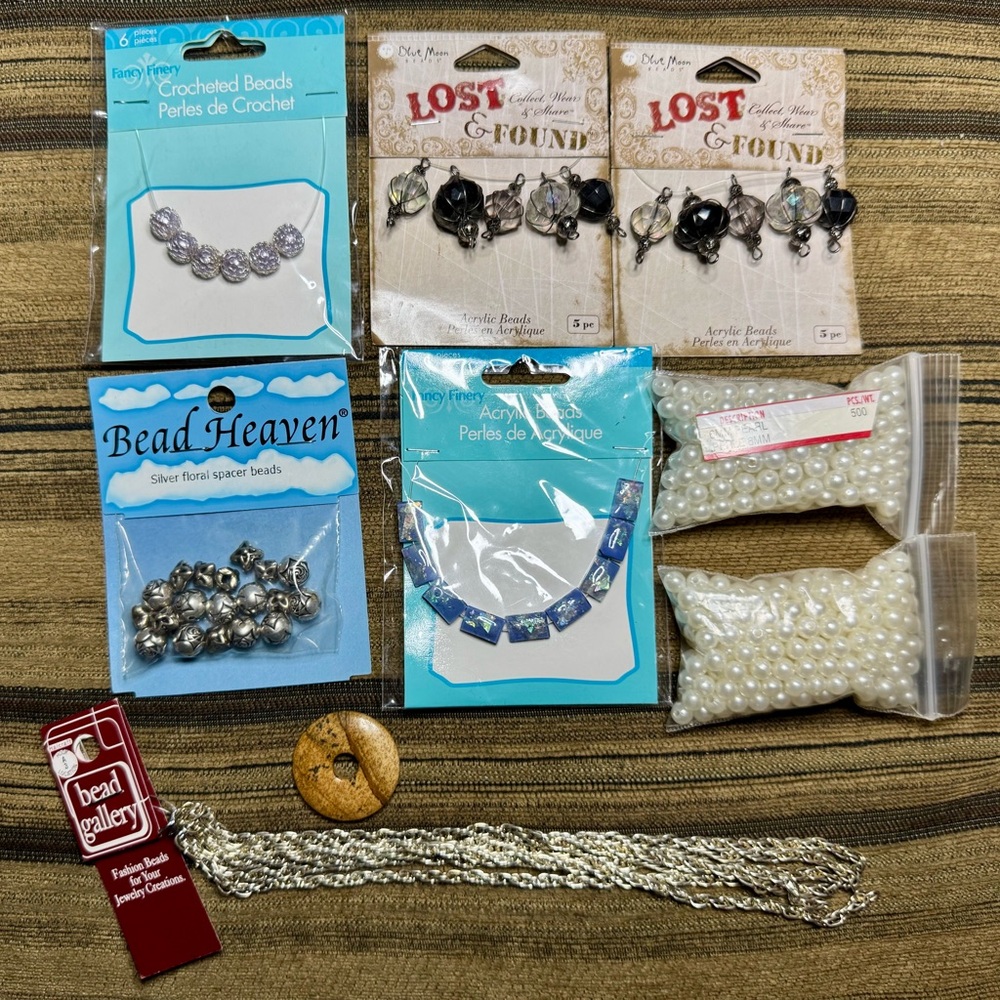Assorted Vintage Beads and Chain